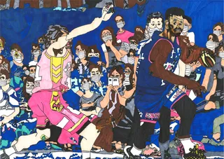 アーティストが描いた選手の作品